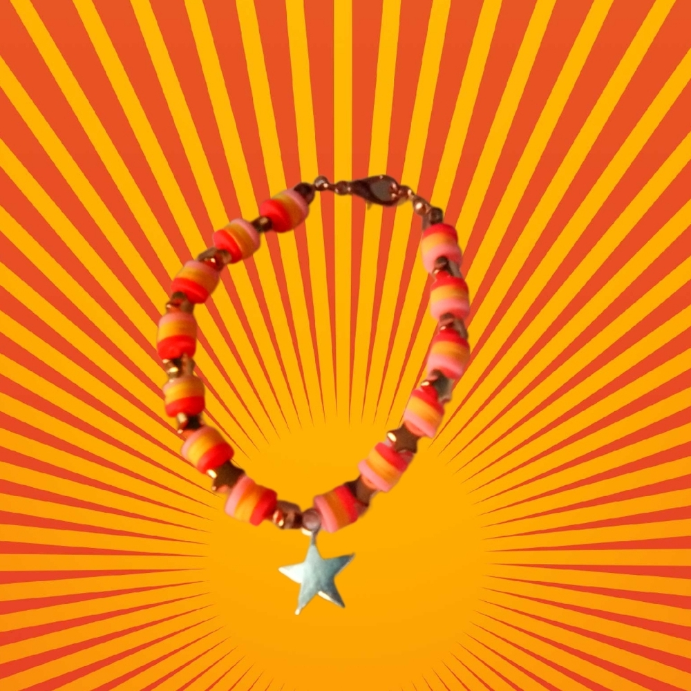 Starry Starburst Bracelet Heishi Bead Bracelet Handmade By mxsha beads